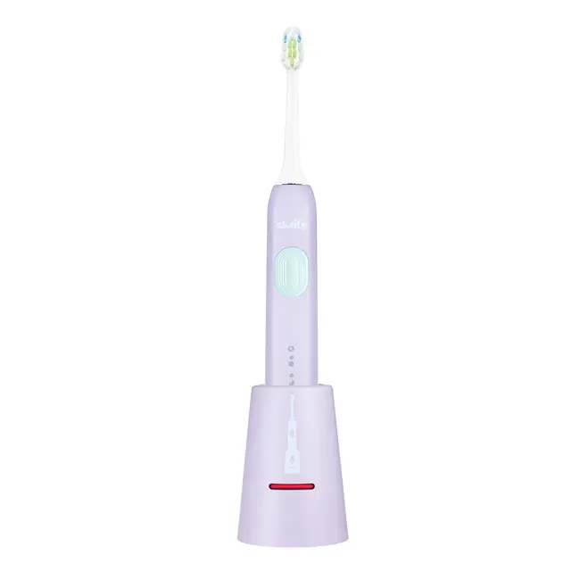 Periuta de dinti electrica Vitammy Smils Jelly, 82.000 de miscari min, 5 programe de periaj, baza incarcare USB, 2 capete periuta, Violet BITsmilsjelly