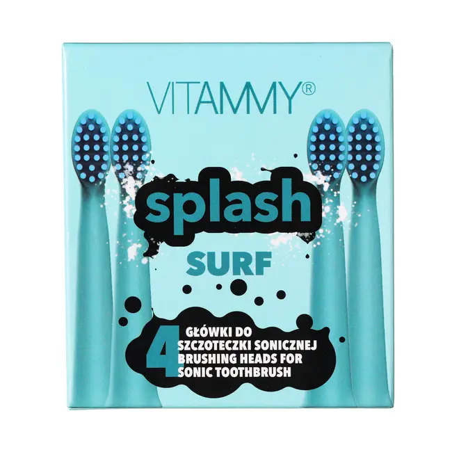 Set 4 rezerve periuta de dinti VITAMMY Splash TH1811-4 Surf, Albastru BITrezervesurf