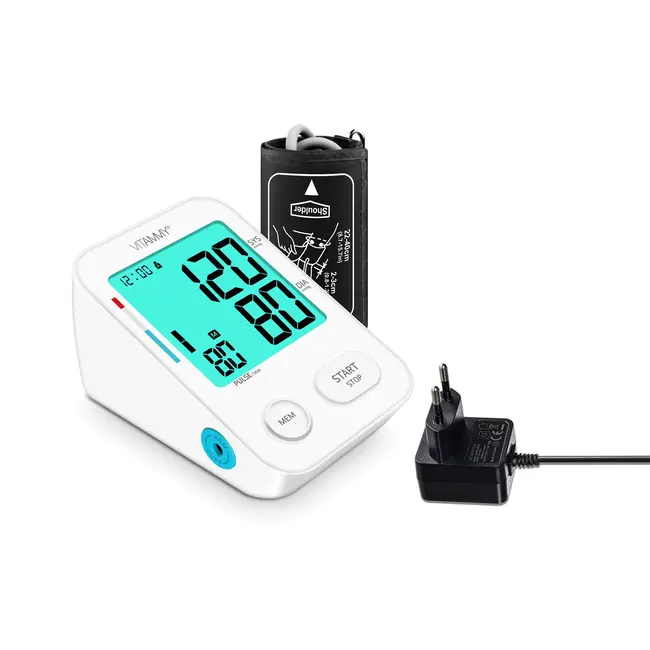 Tensiometru electronic de brat VITAMMY Next 8+, mufa USB, detectare aritmie, memorare 2 utilizatori, manseta 22-40 cm, Alb BITnext8plus