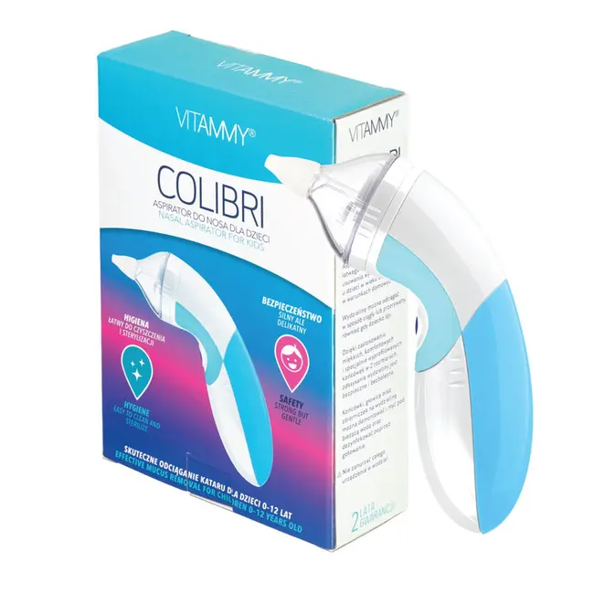 Aspirator nazal electric VITAMMY Colibri, 2 varfuri de silicon, pentru copii 0 - 12 ani, Model  NS14 BITvitammycolibri