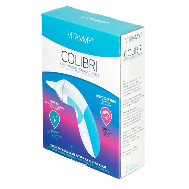Aspirator nazal electric VITAMMY Colibri, 2 varfuri de silicon, pentru copii 0 - 12 ani, Model  NS14 BITvitammycolibri