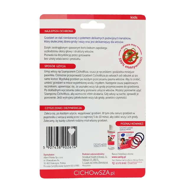 Pieptene Sanity Cicho wSZA pentru indepartarea paduchilor BITpieptenesanity