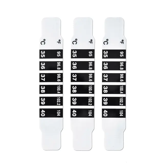 Set termometru banda pentru frunte Novama White LCD, cristale lichide, 3 buc, Alb Negru BITnovamawhitelcd