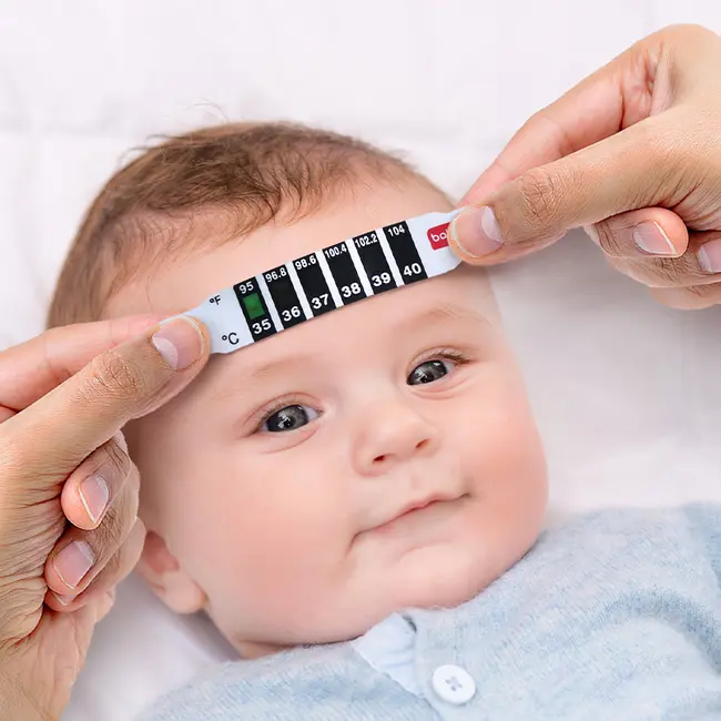 Set termometru banda pentru frunte Novama White LCD, cristale lichide, 3 buc, Alb Negru BITnovamawhitelcd