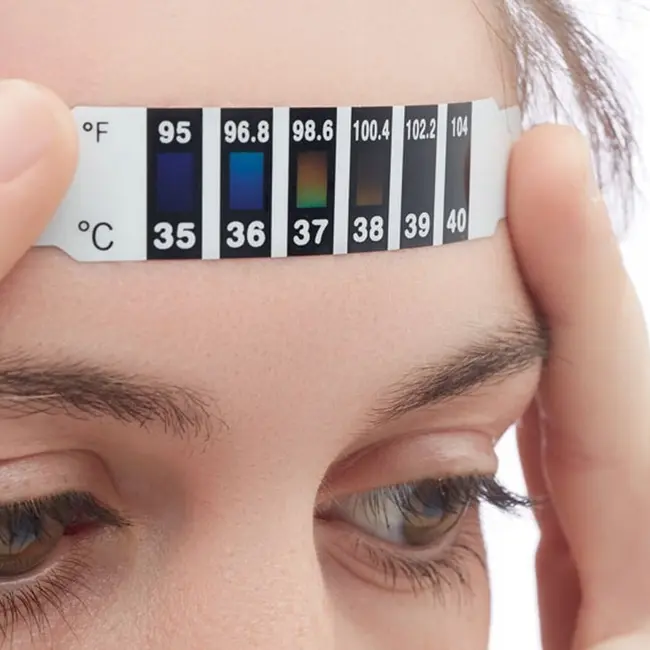 Set termometru banda pentru frunte Novama White LCD, cristale lichide, 3 buc, Alb Negru BITnovamawhitelcd