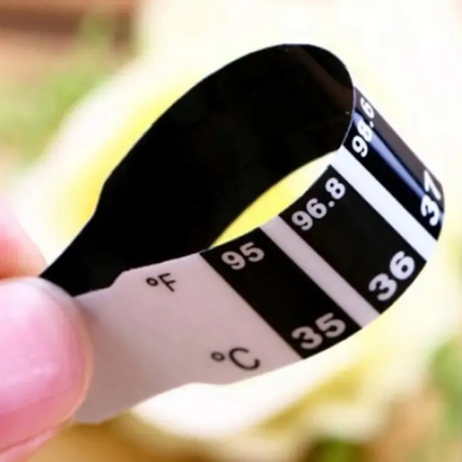 Set termometru banda pentru frunte Novama White LCD, cristale lichide, 3 buc, Alb Negru BITnovamawhitelcd