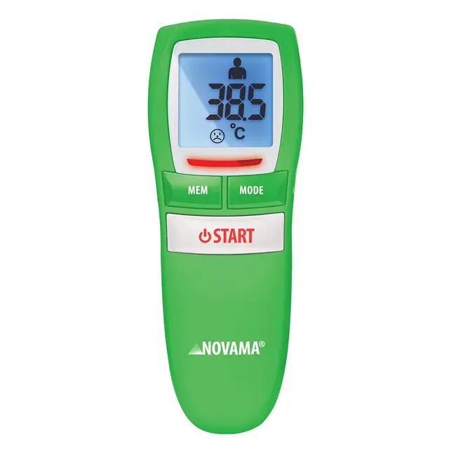 Termometru non-contact Novama Free, pentru masurarea temperaturii corpului, camerei, suprafetei, memorie pentru 30 masuratori, masurare instantanee, mod silentios de noapte, oprire automata, Verde BITNovamaFree