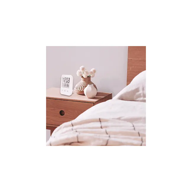 Termometru si higrometru de camera Vitammy Hygro, Statie meteo, Ceas, Alarma, Indicator confort, Alb BITvitammyhygro