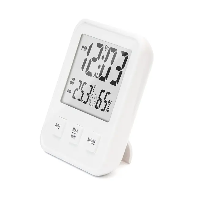 Termometru si higrometru de camera Vitammy Hygro, Statie meteo, Ceas, Alarma, Indicator confort, Alb BITvitammyhygro