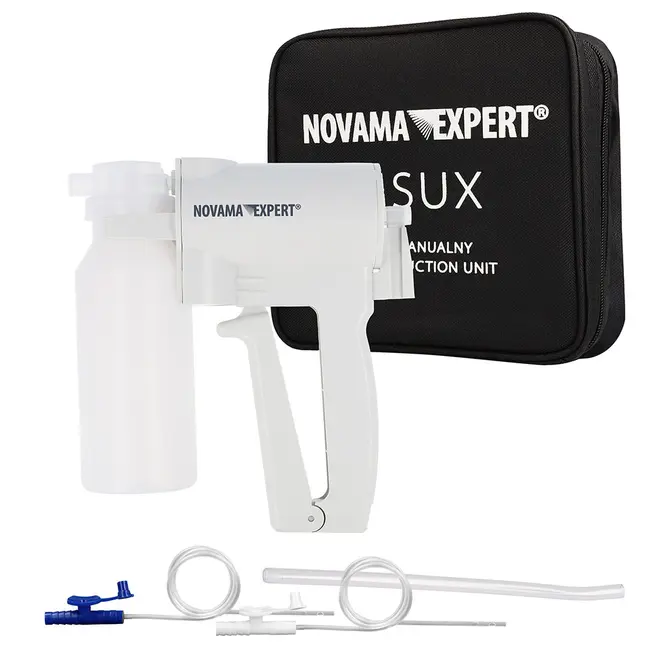 Aspirator medical manual tip pistol Novama Expert MSUX 7B-1, portabil, 3 tuburi de aspiratie diferite, 200 ml, fara alimentare, husa inclusa BITNovamaExpertMSUX7B1