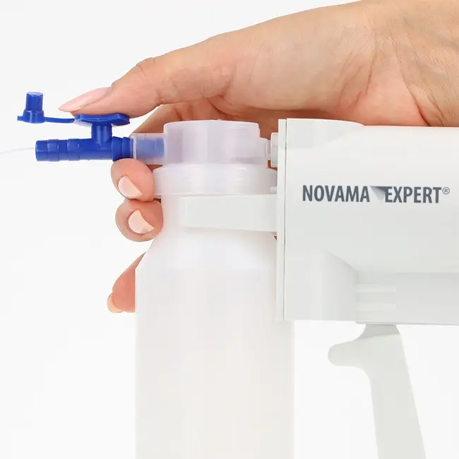 Aspirator medical manual tip pistol Novama Expert MSUX 7B-1, portabil, 3 tuburi de aspiratie diferite, 200 ml, fara alimentare, husa inclusa BITNovamaExpertMSUX7B1