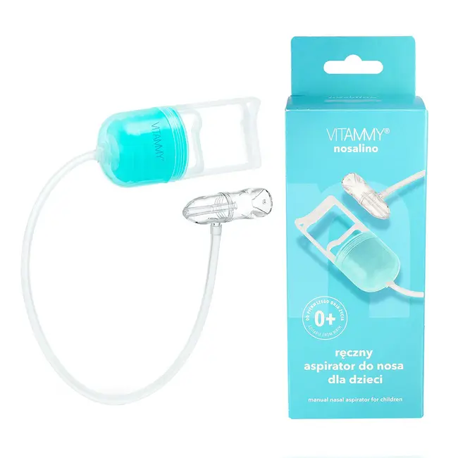Aspirator nazal Vitammy Nosalino, cu pompa manuala, pentru bebelusi si copii, portabil, capacitate mare a recipientului, igienic, fara incarcare BITVitammyNosalino