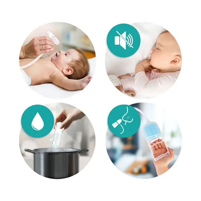 Aspirator nazal Vitammy Nosalino, cu pompa manuala, pentru bebelusi si copii, portabil, capacitate mare a recipientului, igienic, fara incarcare BITVitammyNosalino