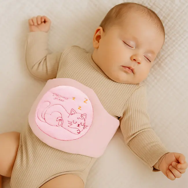 Centura anticolici cu samburi de cirese RedLine Burticel, utilizare versatila cald sau rece, saculet detasabil cu samburi de cirese 100% naturali, Roz BITRedLineBurticelroz