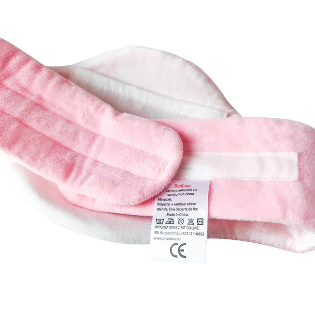 Centura anticolici cu samburi de cirese RedLine Burticel, utilizare versatila cald sau rece, saculet detasabil cu samburi de cirese 100% naturali, Roz BITRedLineBurticelroz