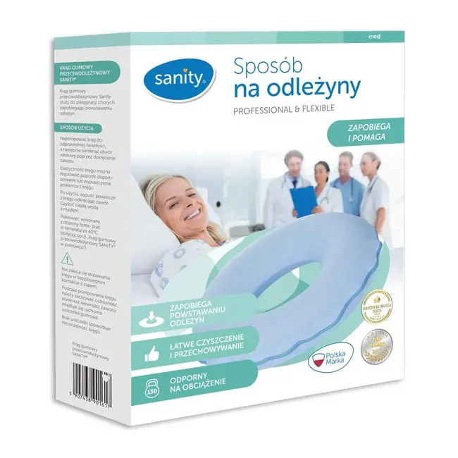 Colac gonflabil Sanity, pentru prevenirea escarelor de decubit, din cauciuc, cu husa detasabila placuta la atingere, Bleu BITcolacgonflabilSanity