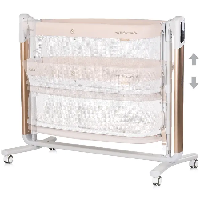 Leagan electric si patut pentru copii Chipolino Ultima cu laterala culisanta beige HUBKOUL02501BEJ