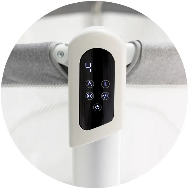 Leagan electric si patut pentru copii Chipolino Ultima cu laterala culisanta grey HUBKOUL02502GRY