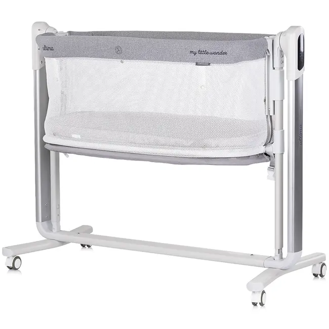 Leagan electric si patut pentru copii Chipolino Ultima cu laterala culisanta grey HUBKOUL02502GRY