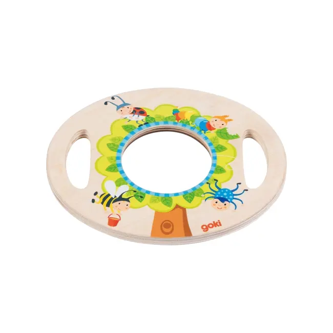 Lupa din lemn si plastic 18x15 cm, cu manere, pentru copii mici - okegoki62880