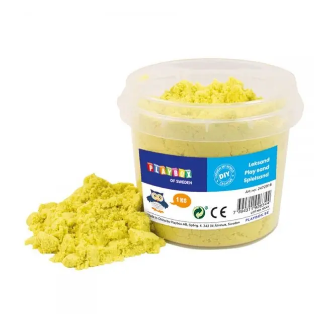 Nisip senzorial modelabil galben lamaie play sand 1 kg playbox pb2472016 - okepb2472016