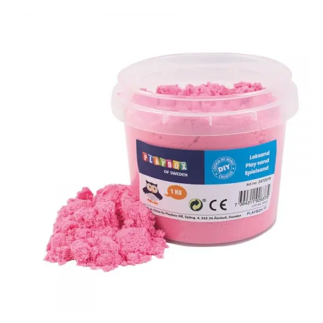 Nisip senzorial modelabil roz play sand 1 kg playbox pb2472019 - okepb2472019