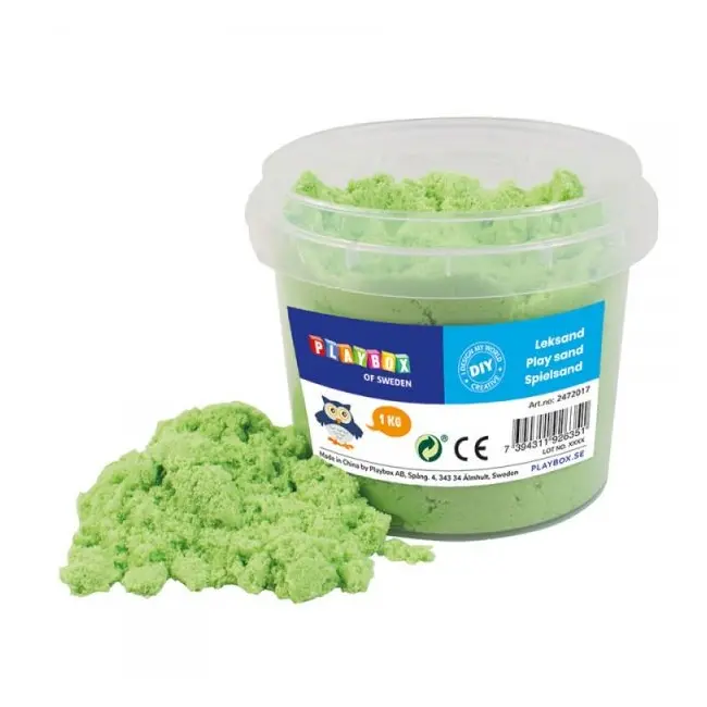 Nisip senzorial modelabil verde lime play sand 1 kg playbox pb2472017 - okepb2472017