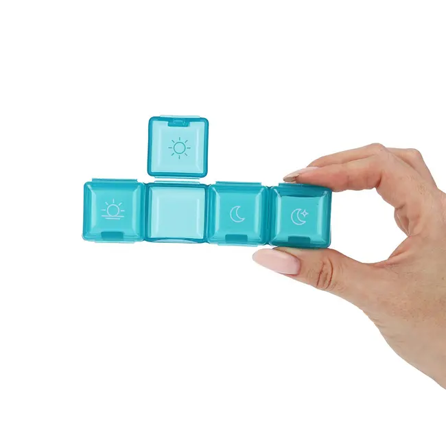 Organizator pentru medicamente Vitammy Pilla 1 x 4, cu 4 compartimente, design compact si portabil BITVitammyPilla4