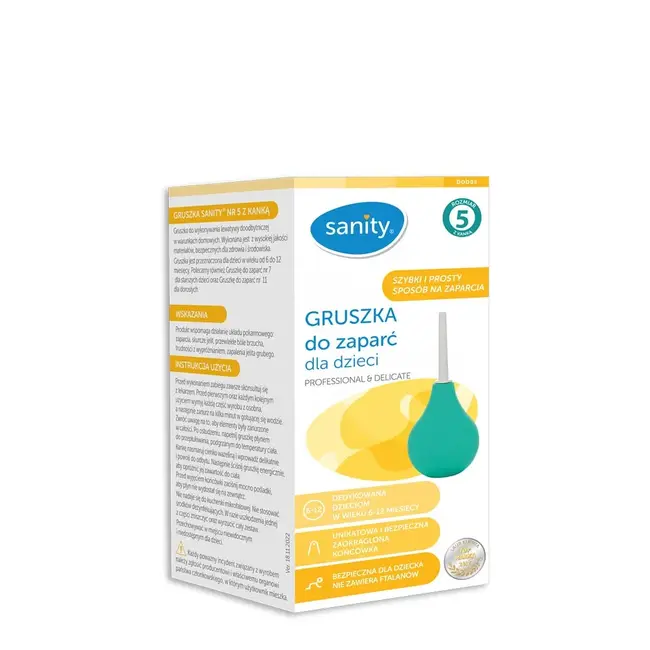 Para Sanity nr. 5 pentru irigare intestinala, din cauciuc, pentru copii 6 - 12 luni, Verde BITparaSanity5