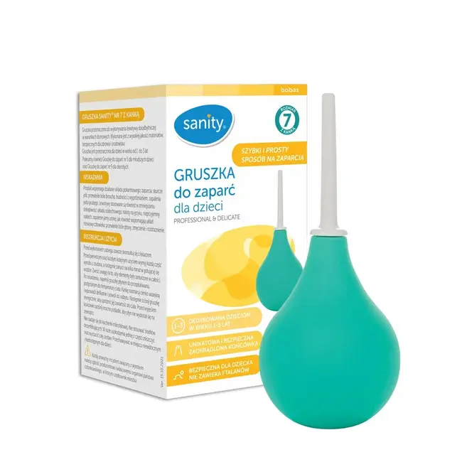 Para Sanity nr. 7 pentru irigare intestinala, din cauciuc, pentru copii 1 - 3 ani, Verde BITparaSanity7