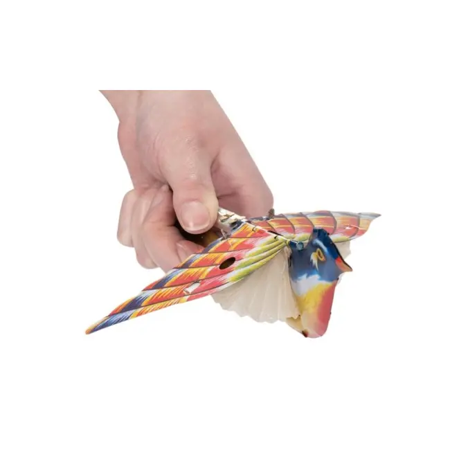 Pasare care ciripeste si da din aripi, din metal, mecanica, 17 cm - okegoki14189