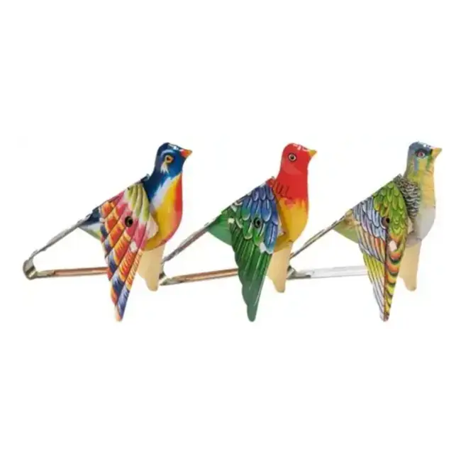 Pasare care ciripeste si da din aripi, din metal, mecanica, 17 cm - okegoki14189