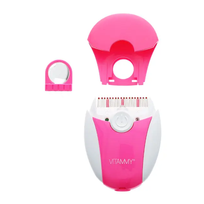 Pieptene electric cu LED Vitammy Ufo, exterminator de paduchi, Roz BITVitammyUfoRoz