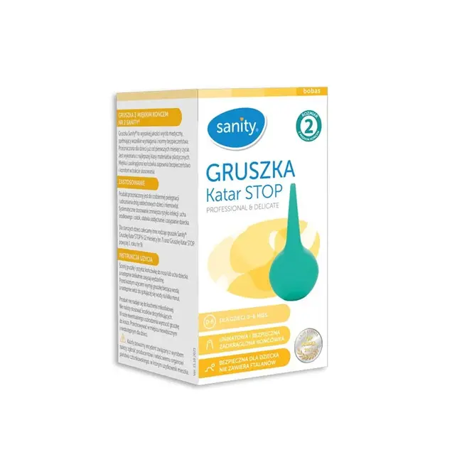 Pompa piriforma Sanity Stop nr.2, nas si urechi, pentru copii 0 - 6 luni, Verde BITpompaSanityStop2