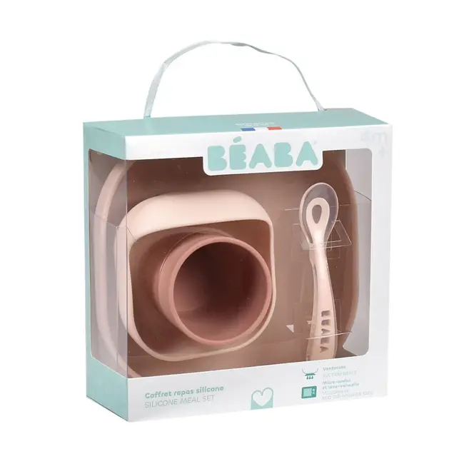 Set de masa silicon Beaba 4 piese Cotton Candy