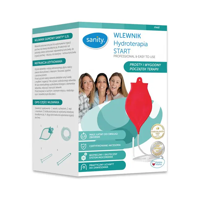 Set enteroclisma Sanity Hydroterapia Start pentru irigare vaginala si intestinala, capacitate 1.2 l, Rosu BIThydroterapiastart