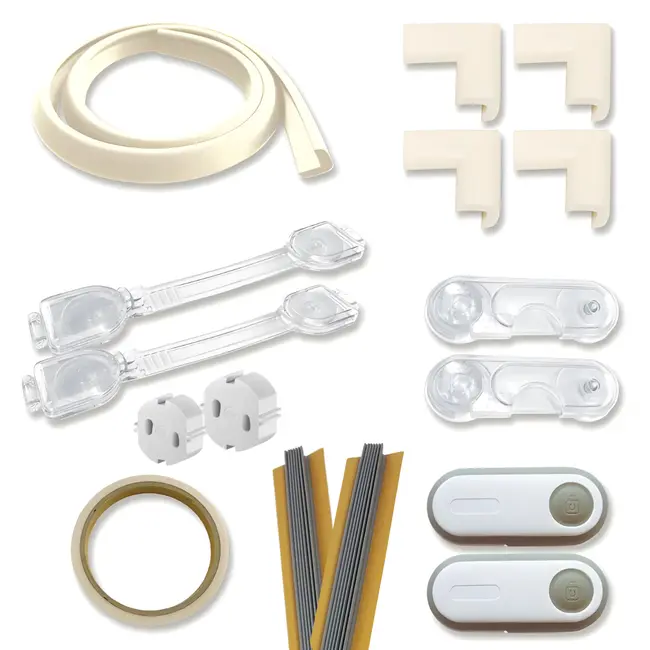 Set siguranta copii pentru casa bej ,   kit protectie 17 piese