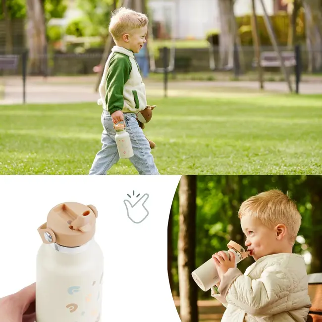 Babymoov - sticla termoizolanta din inox little explorer animal print ivory bbba005010