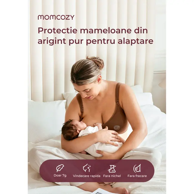 Protectie alaptare Momcozy argint 55 mm set 2 buc L