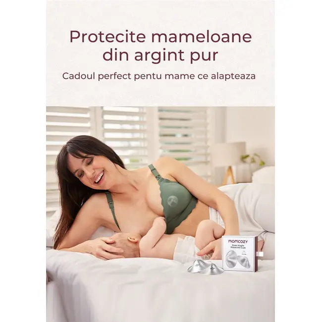 Protectie alaptare Momcozy argint 55 mm set 2 buc L