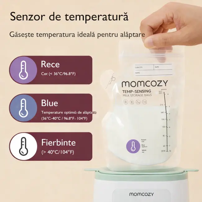 Pungi depozitare Momcozy pentru lapte matern cu turnare usoara 60 buc