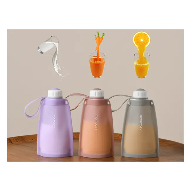 Pungi depozitare lapte silicon Momcozy set 2 buc Purple Grey