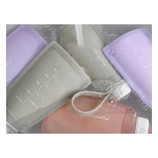 Pungi depozitare lapte silicon Momcozy set 2 buc Purple Grey