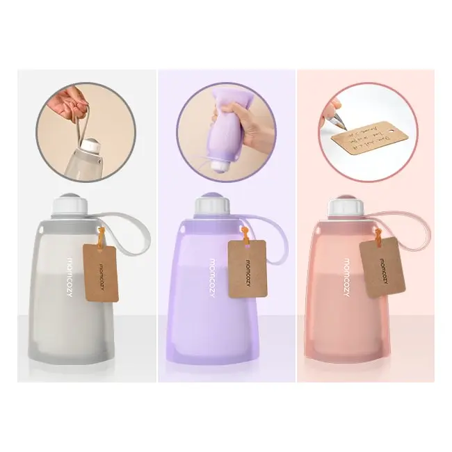 Pungi depozitare lapte silicon Momcozy set 2 buc Purple Red
