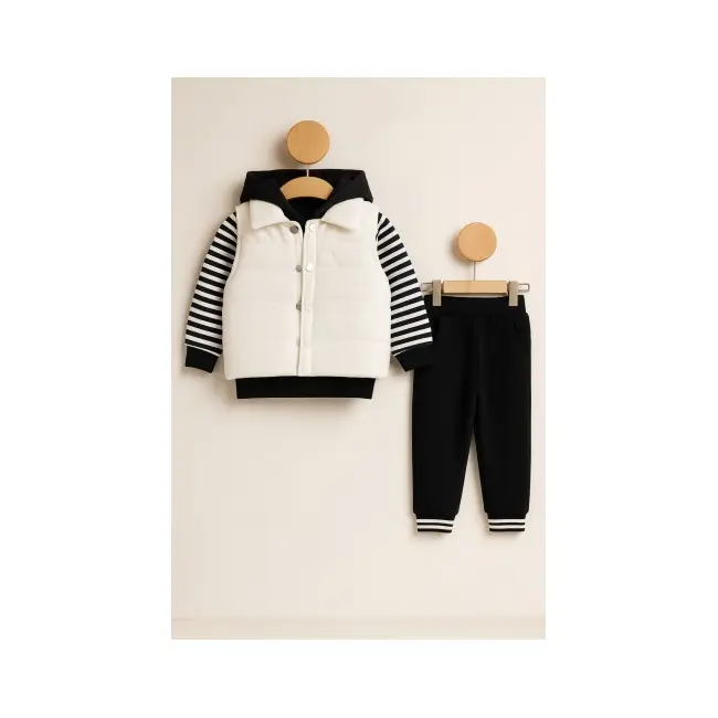 Set hippil &ndash; 3 piese confortabile, vesta, bluza si pantaloni bb5138-1