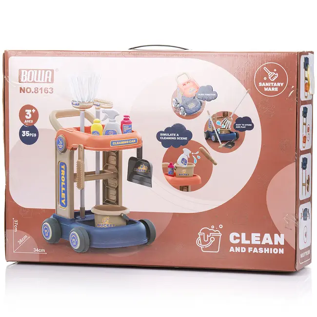 Set jucarie Chipolino Cleaning Cart cu 35 accesorii HUBDIPK002431CC