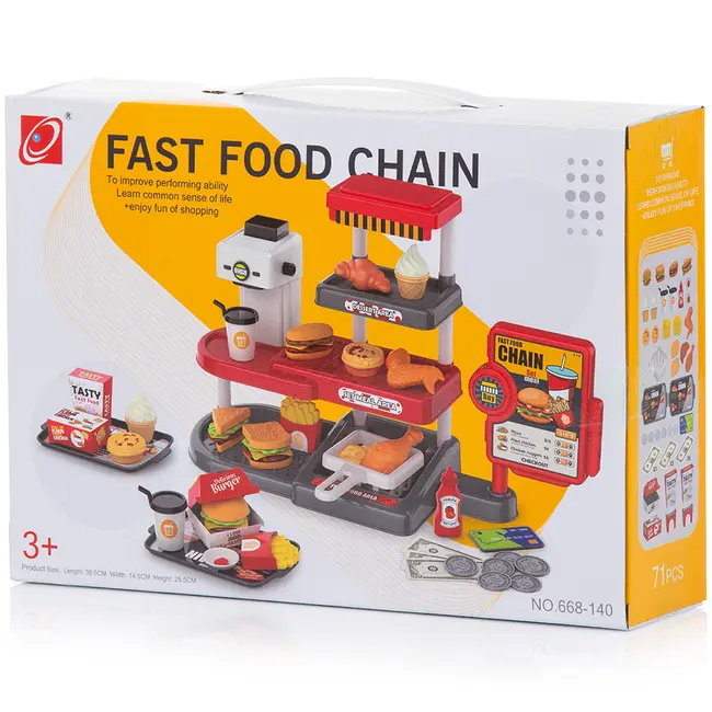 Set jucarie Chipolino Fast Food cu sunete si 71 accesorii HUBDIPK002401FF