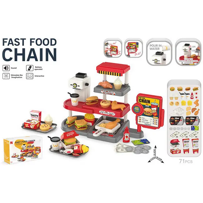 Set jucarie Chipolino Fast Food cu sunete si 71 accesorii HUBDIPK002401FF