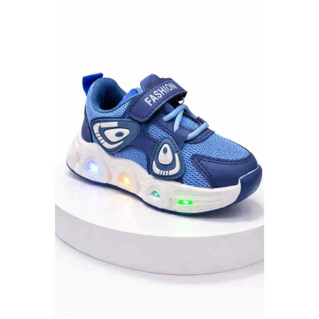 Adidasi cu luminite panda new style - navy blue adt-33