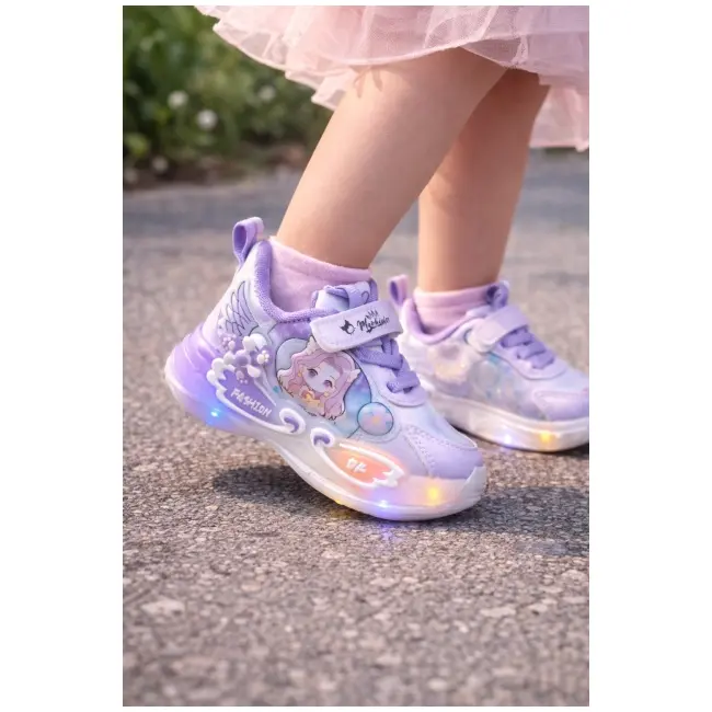 Adidasi cu luminite papusa - mov adt-19-1